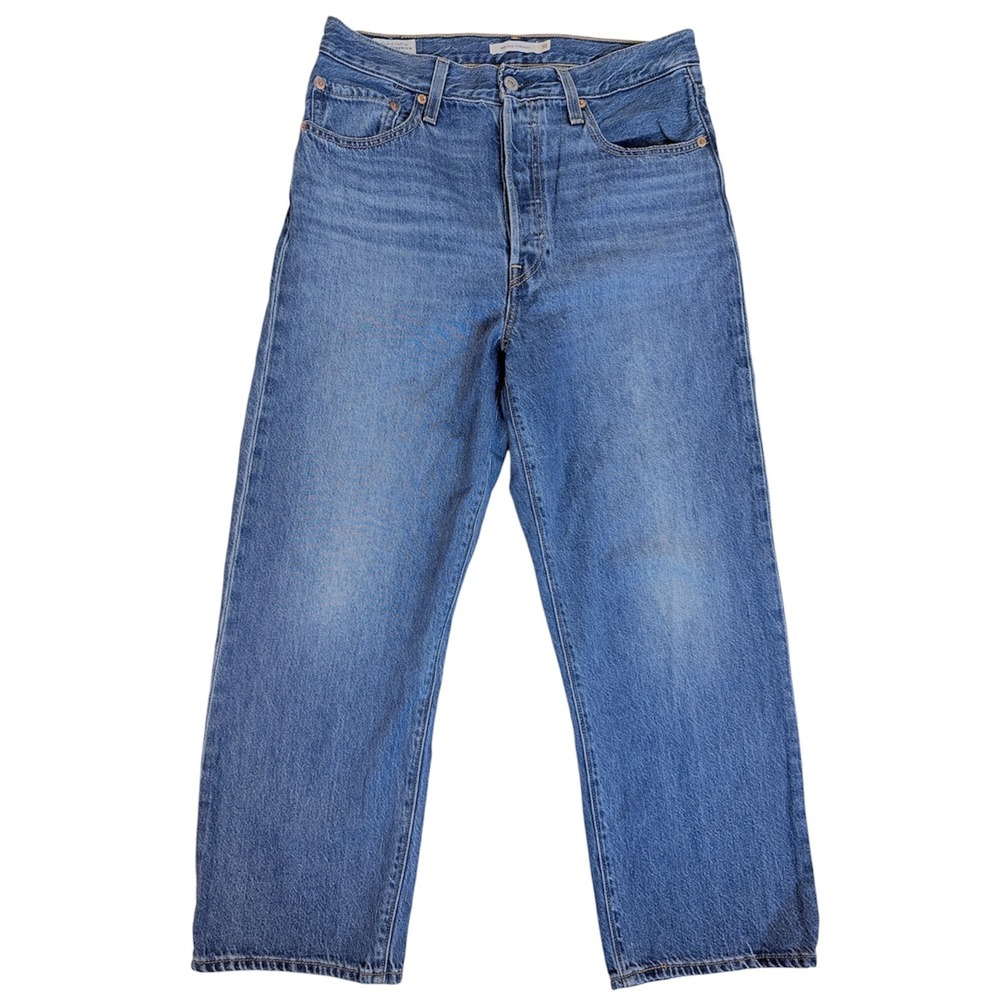 Levi's Ribcage Straight Jeans Women 30 Blue High Rise Button Fly 72693-0079